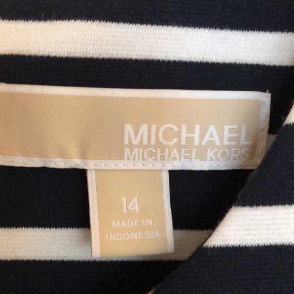 Michael Kors Black & White Striped Knit Dress. Size 14 - Picture 3 of 4